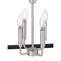 Abner Mill 4-Light Brushed Nickel Chandelier with Matte Black Accents by Progress Lighting -Progress Lighting Shop brushed nickel finish with matte black accents progress lighting chandeliers p400278 009 4f 1000