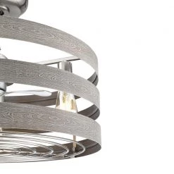 Gulliver 24 in. Indoor/Outdoor Brushed Nickel Farmhouse Dual Mount Fandelier Ceiling Fan with Light Kit & Remote Control by Progress Lighting -Progress Lighting Shop brushed nickel progress lighting ceiling fans with lights p250005 009 22 1f 1000