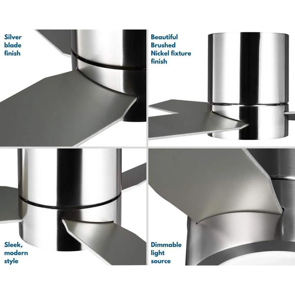 Braden 44 in. 3-Blade LED Indoor Brushed Nickel Walnut/Silver Blades Mid-Century Modern Ceiling Fan with Remote by Progress Lighting 9 Braden 44 in. 3-Blade LED Indoor Brushed Nickel Walnut/Silver Blades Mid-Century Modern Ceiling Fan with Remote by Progress Lighting - Image 7