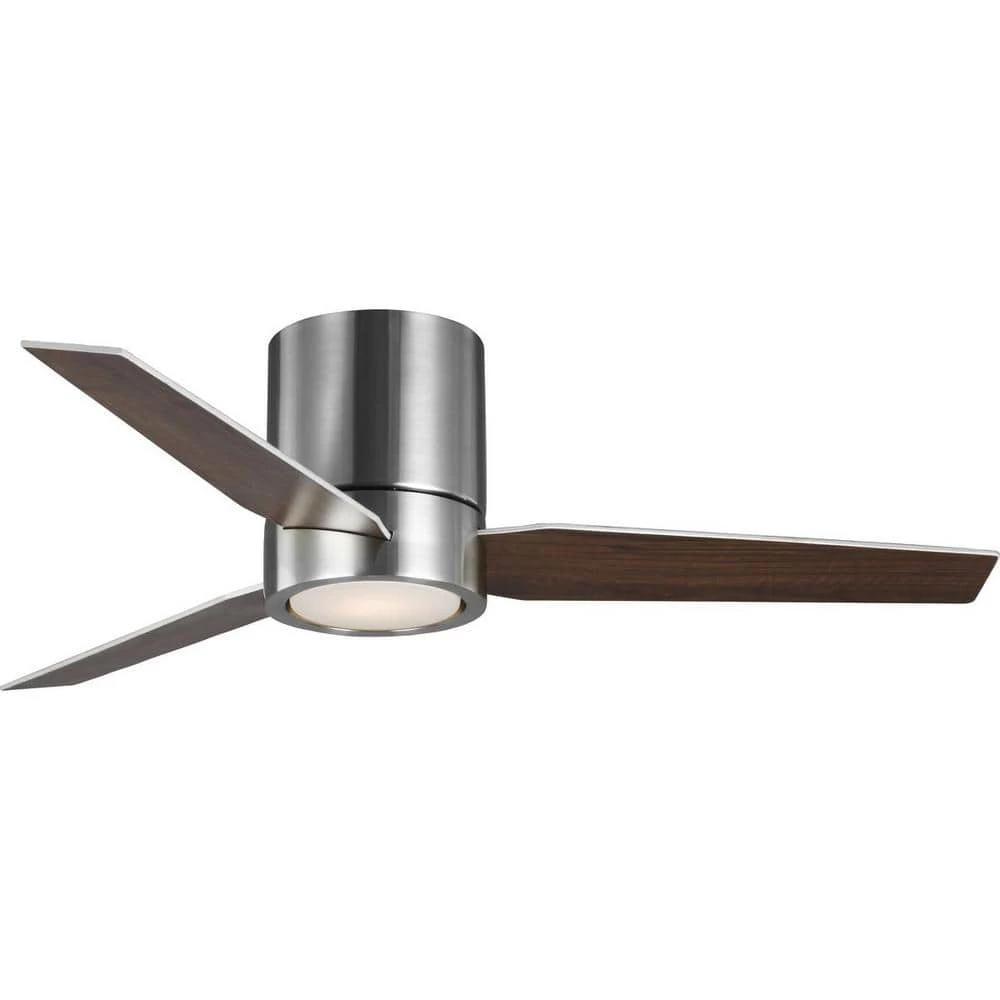 Braden 44 in. 3-Blade LED Indoor Brushed Nickel Walnut/Silver Blades Mid-Century Modern Ceiling Fan with Remote by Progress Lighting 3 Braden 44 in. 3-Blade LED Indoor Brushed Nickel Walnut/Silver Blades Mid-Century Modern Ceiling Fan with Remote by Progress Lighting