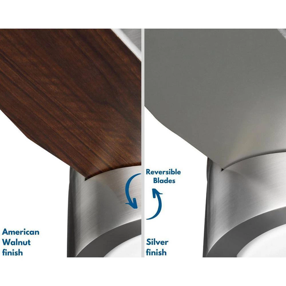 Braden 44 in. 3-Blade LED Indoor Brushed Nickel Walnut/Silver Blades Mid-Century Modern Ceiling Fan with Remote by Progress Lighting 12 Braden 44 in. 3-Blade LED Indoor Brushed Nickel Walnut/Silver Blades Mid-Century Modern Ceiling Fan with Remote by Progress Lighting - Image 10