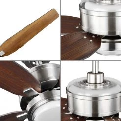 Byars 54 in. Integrated LED Indoor Brushed Nickel Transitional Ceiling Fan with Light Kit and Remote Control by Progress Lighting -Progress Lighting Shop brushed nickel progress lighting ceiling fans with lights p250061 009 30 1f 1000