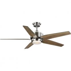 Byars 54 in. Integrated LED Indoor Brushed Nickel Transitional Ceiling Fan with Light Kit and Remote Control by Progress Lighting -Progress Lighting Shop brushed nickel progress lighting ceiling fans with lights p250061 009 30 44 1000