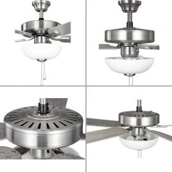 AirPro 52 in. Indoor Brushed Nickel Silver 5-Blade ENERGY STAR Rated AC Motor Ceiling Fan by Progress Lighting -Progress Lighting Shop brushed nickel progress lighting ceiling fans with lights p250078 009 wb 1f 1000