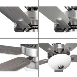 AirPro 52 in. Indoor Brushed Nickel Silver 5-Blade ENERGY STAR Rated AC Motor Ceiling Fan by Progress Lighting -Progress Lighting Shop brushed nickel progress lighting ceiling fans with lights p250078 009 wb 44 1000