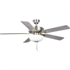 AirPro 52 in. Indoor Brushed Nickel Silver 5-Blade ENERGY STAR Rated AC Motor Ceiling Fan by Progress Lighting
