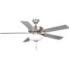 AirPro 52 in. LED Indoor Brushed Nickel Silver 5-Blade Indoor AC Motor Transitional Ceiling Fan with Light by Progress Lighting 1 AirPro 52 in. LED Indoor Brushed Nickel Silver 5-Blade Indoor AC Motor Transitional Ceiling Fan with Light by Progress Lighting -Progress Lighting Shop brushed nickel progress lighting ceiling fans with lights p250082 009 wb 64 1000