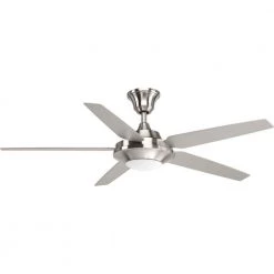 Signature Plus II Collection 54 in. LED Indoor Brushed Nickel Modern Ceiling Fan with Light Kit and Remote by Progress Lighting