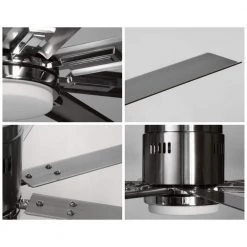 Vast Collection 72 in. 8-Blade Indoor Brushed Nickel Industrial Ceiling Fan with LED Light and Remote by Progress Lighting -Progress Lighting Shop brushed nickel progress lighting ceiling fans with lights p2550 0930k 66 1000