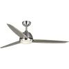 Oriole 3-Blade 60 in. Integrated LED Brushed Nickel Ceiling Fan with Light Kit by Progress Lighting -Progress Lighting Shop brushed nickel progress lighting ceiling fans with lights p2592 0930k 64 1000