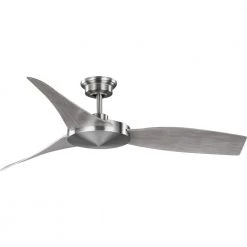 Spicer 54 in. Indoor 3-Blade Grey Weathered Wood/Brushed Nickel DC Motor Contemporary Ceiling Fan with Remote Control by Progress Lighting