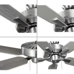 AirPro 52 in. Brushed Nickel Indoor 5-Blade ENRGY STAR Rated AC Motor Transitional Ceiling Fan by Progress Lighting -Progress Lighting Shop brushed nickel progress lighting ceiling fans without lights p250084 009 1f 1000