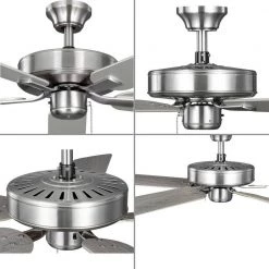 AirPro 52 in. Brushed Nickel Indoor 5-Blade ENRGY STAR Rated AC Motor Transitional Ceiling Fan by Progress Lighting -Progress Lighting Shop brushed nickel progress lighting ceiling fans without lights p250084 009 4f 1000
