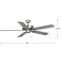 AirPro 52 in. Brushed Nickel Indoor 5-Blade ENRGY STAR Rated AC Motor Transitional Ceiling Fan by Progress Lighting -Progress Lighting Shop brushed nickel progress lighting ceiling fans without lights p250084 009 76 1000