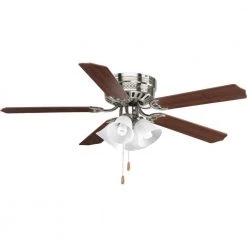 AirPro Collection 52" 5-Blade Transitional Hugger Ceiling Fan for bedrooms by Progress Lighting -Progress Lighting Shop brushed nickel progress lighting ceiling fans without lights p2525 09 4f 1000