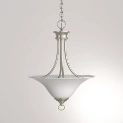 Trinity 3-Light Brushed Nickel Foyer Pendant with Etched Glass by Progress Lighting -Progress Lighting Shop brushed nickel progress lighting chandeliers p3474 09 1d 1000
