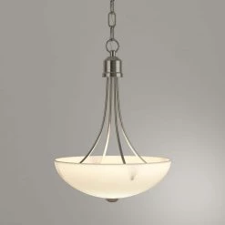 Gather Collection 15 in. 2-Light Brushed Nickel Foyer Pendant with Etched Glass by Progress Lighting -Progress Lighting Shop brushed nickel progress lighting chandeliers p3914 09 4f 1000