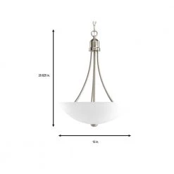 Gather Collection 15 in. 2-Light Brushed Nickel Foyer Pendant with Etched Glass by Progress Lighting -Progress Lighting Shop brushed nickel progress lighting chandeliers p3914 09 fa 1000