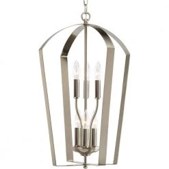 Gather Collection 6-Light Brushed Nickel Foyer Pendant by Progress Lighting