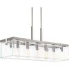 Glayse Collection 36-3/4 in. 5-Light Brushed Nickel Clear Glass Modern Luxury Linear Chandelier Dining Light by Progress Lighting