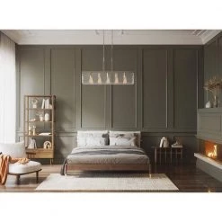 Glayse Collection 36-3/4 in. 5-Light Brushed Nickel Clear Glass Modern Luxury Linear Chandelier Dining Light by Progress Lighting -Progress Lighting Shop brushed nickel progress lighting chandeliers p400116 009 c3 1000