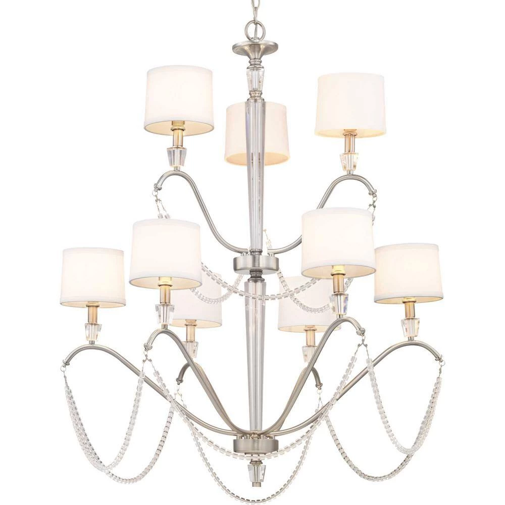 Stratham 9-Light Brushed Nickel Chandelier by Progress Lighting 7 Stratham 9-Light Brushed Nickel Chandelier by Progress Lighting - Image 5