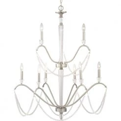 Stratham 9-Light Brushed Nickel Chandelier by Progress Lighting