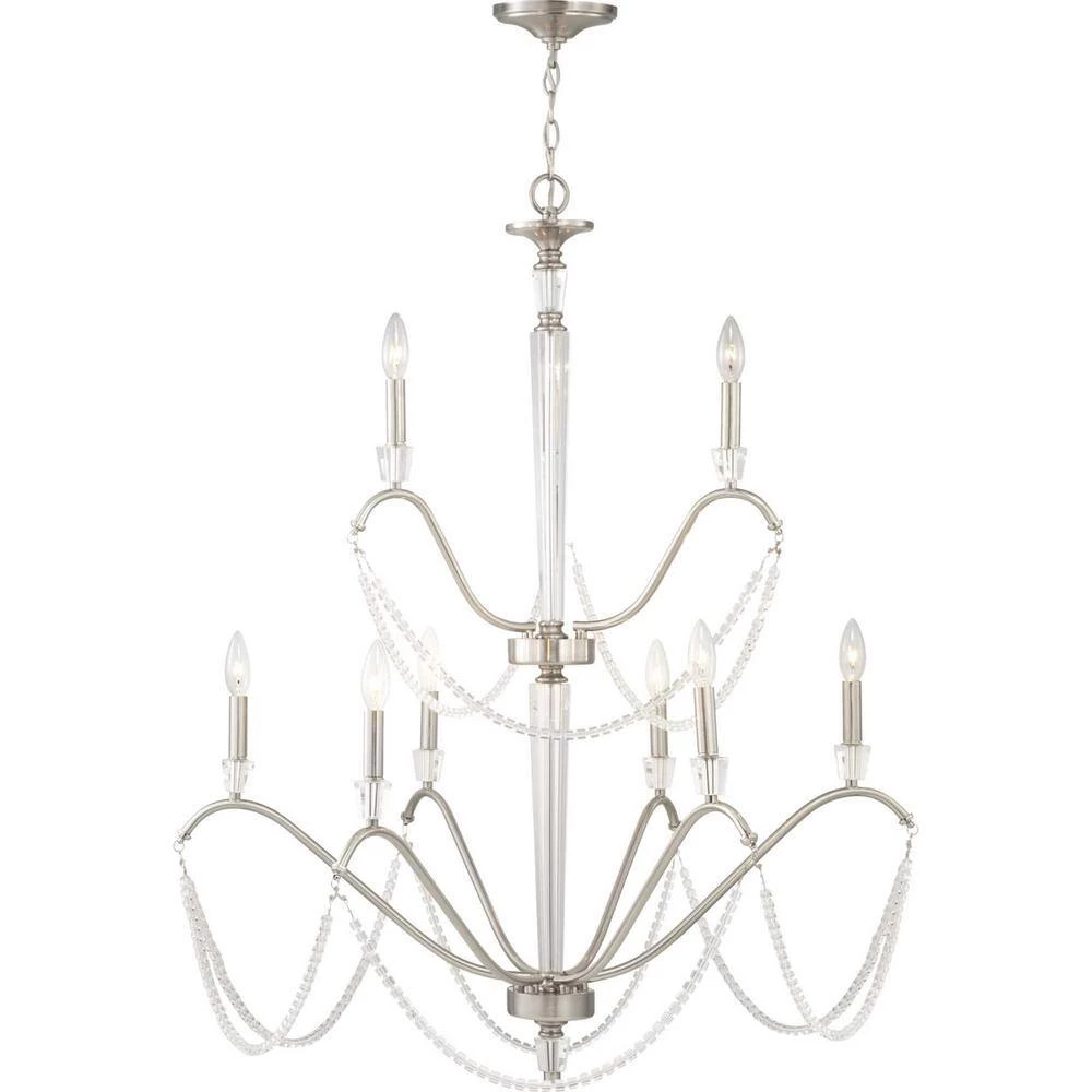 Stratham 9-Light Brushed Nickel Chandelier by Progress Lighting 8 Stratham 9-Light Brushed Nickel Chandelier by Progress Lighting - Image 6