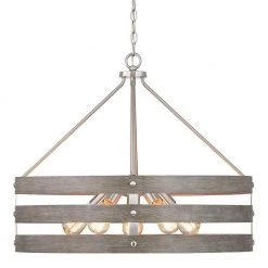 Gulliver 27-3/4 in. 5-Light Brushed Nickel Farmhouse Drum Chandelier with Weathered Gray Wood Accents for Dining Room by Progress Lighting 15 Gulliver 27-3/4 in. 5-Light Brushed Nickel Farmhouse Drum Chandelier with Weathered Gray Wood Accents for Dining Room by Progress Lighting -Progress Lighting Shop brushed nickel progress lighting chandeliers p400184 009 fa 1000