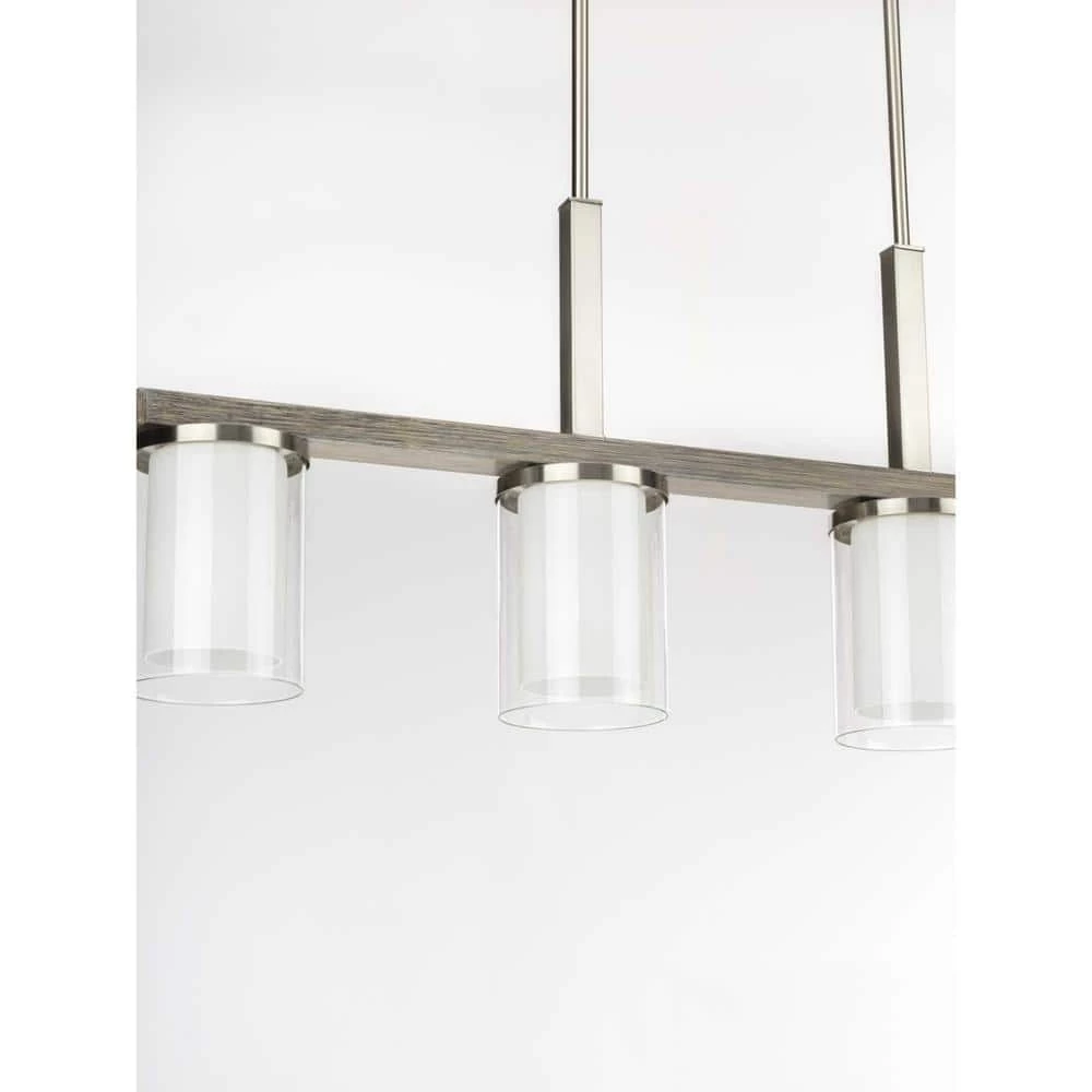 Mast 4-Light Brushed Nickel Linear Chandelier by Progress Lighting 6 Mast 4-Light Brushed Nickel Linear Chandelier by Progress Lighting - Image 4