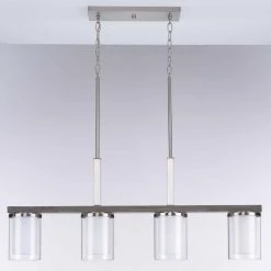 Mast 4-Light Brushed Nickel Linear Chandelier by Progress Lighting 15 Mast 4-Light Brushed Nickel Linear Chandelier by Progress Lighting -Progress Lighting Shop brushed nickel progress lighting chandeliers p400190 009 76 1000