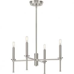 Elara 22.87 in. 4-Light for Dining Room Brushed Nickel New Traditional Chandelier Light for Dining Room by Progress Lighting