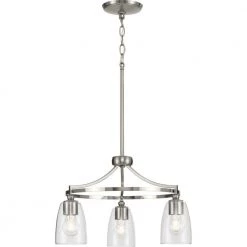 Parkhurst 21 in. 3-Light Brushed Nickel New Traditional Chandelier with Clear Glass Shades for Dining Room by Progress Lighting 14 Parkhurst 21 in. 3-Light Brushed Nickel New Traditional Chandelier with Clear Glass Shades for Dining Room by Progress Lighting -Progress Lighting Shop brushed nickel progress lighting chandeliers p400295 009 c3 1000