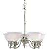 Madison Collection 5-Light Brushed Nickel Etched Glass Traditional Chandelier Light by Progress Lighting -Progress Lighting Shop brushed nickel progress lighting chandeliers p4281 09 64 1000