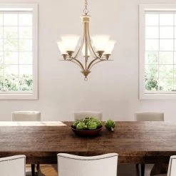 Trinity Collection 5-Light Brushed Nickel Etched Glass Traditional Chandelier Light by Progress Lighting -Progress Lighting Shop brushed nickel progress lighting chandeliers p4328 09 40 1000