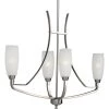 Wisten Collection 4-Light Brushed Nickel Etched Glass Modern Chandelier Light by Progress Lighting -Progress Lighting Shop brushed nickel progress lighting chandeliers p4435 09 64 1000