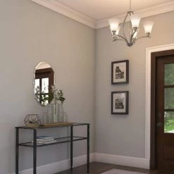 Joy Collection 5-Light Brushed Nickel Etched White Inside Glass Traditional Chandelier Light by Progress Lighting -Progress Lighting Shop brushed nickel progress lighting chandeliers p4490 09 40 1000