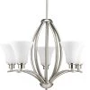Joy Collection 5-Light Brushed Nickel Etched White Inside Glass Traditional Chandelier Light by Progress Lighting 2 Joy Collection 5-Light Brushed Nickel Etched White Inside Glass Traditional Chandelier Light by Progress Lighting -Progress Lighting Shop brushed nickel progress lighting chandeliers p4490 09 64 1000