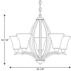 Joy Collection 5-Light Brushed Nickel Etched White Inside Glass Traditional Chandelier Light by Progress Lighting -Progress Lighting Shop brushed nickel progress lighting chandeliers p4490 09 76 1000