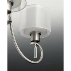 Invite Collection 5-Light Brushed Nickel White Silk Mylar Shade New Traditional Chandelier Light by Progress Lighting -Progress Lighting Shop brushed nickel progress lighting chandeliers p4696 09 77 1000