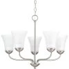 Classic Collection 5-Light Brushed Nickel Etched Glass Traditional Chandelier Light by Progress Lighting -Progress Lighting Shop brushed nickel progress lighting chandeliers p4770 09 64 1000