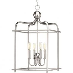 Assesmbly Hall Collection 4 -Light Brushed Nickel Pendant by Progress Lighting