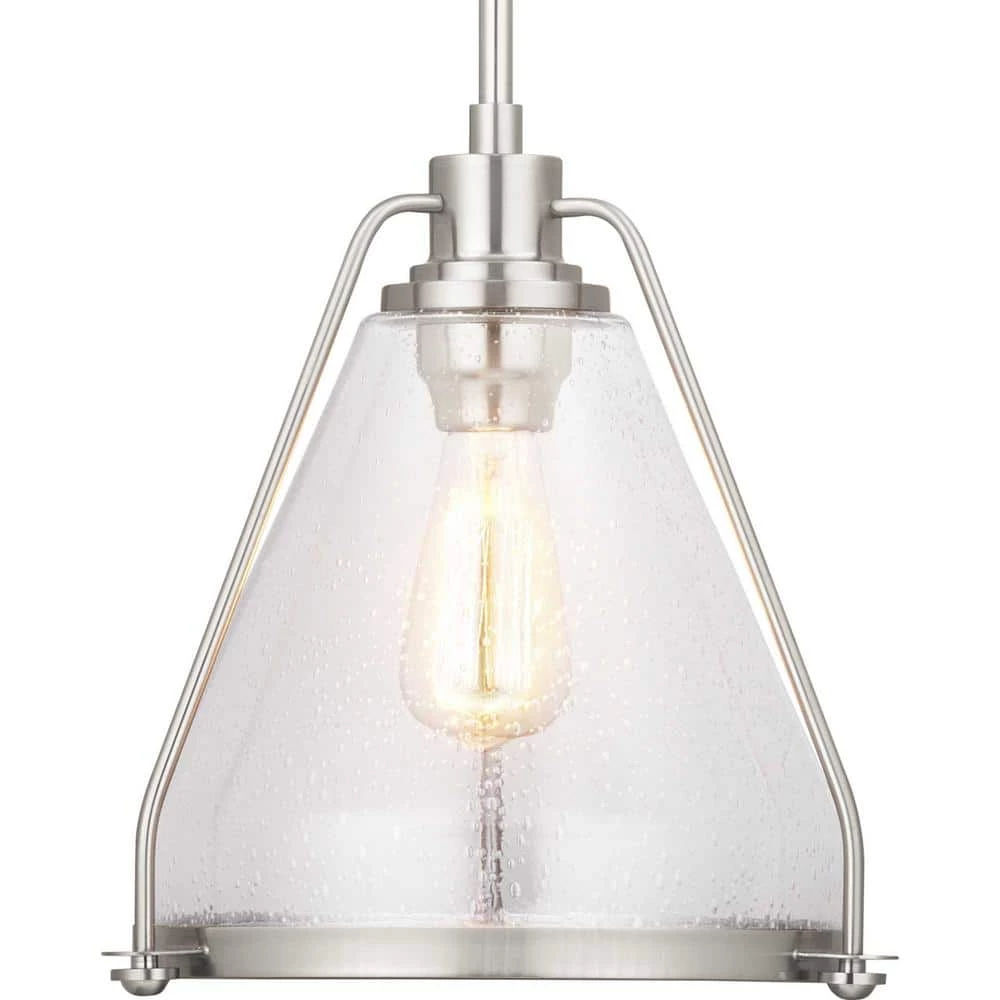 Range Collection 1-Light Brushed Nickel Pendant by Progress Lighting 3 Range Collection 1-Light Brushed Nickel Pendant by Progress Lighting