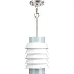 Jeffrey Alan Marks Point Dume Collection Onshore 1-Light Brushed Nickel Pendant by Progress Lighting