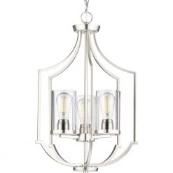 Lassiter 3-Light Brushed Nickel Foyer Pendant by Progress Lighting