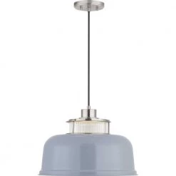 Brant Point 1-Light Brushed Nickel Pendant with Matte Gray Metal Shade by Progress Lighting -Progress Lighting Shop brushed nickel progress lighting chandeliers p500347 009 1f 1000