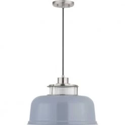 Brant Point 1-Light Brushed Nickel Pendant with Matte Gray Metal Shade by Progress Lighting -Progress Lighting Shop brushed nickel progress lighting chandeliers p500347 009 4f 1000