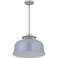 Brant Point 1-Light Brushed Nickel Pendant with Matte Gray Metal Shade by Progress Lighting -Progress Lighting Shop brushed nickel progress lighting chandeliers p500347 009 66 1000