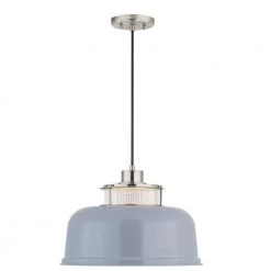 Brant Point 1-Light Brushed Nickel Pendant with Matte Gray Metal Shade by Progress Lighting -Progress Lighting Shop brushed nickel progress lighting chandeliers p500347 009 c3 1000