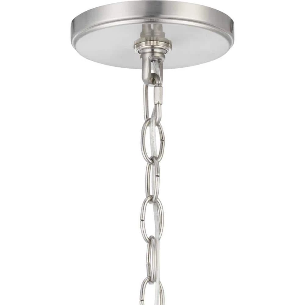 Evansway 1-Light Brushed Nickel with Clear Hammered Glass Shade Pendant by Progress Lighting 7 Evansway 1-Light Brushed Nickel with Clear Hammered Glass Shade Pendant by Progress Lighting - Image 5
